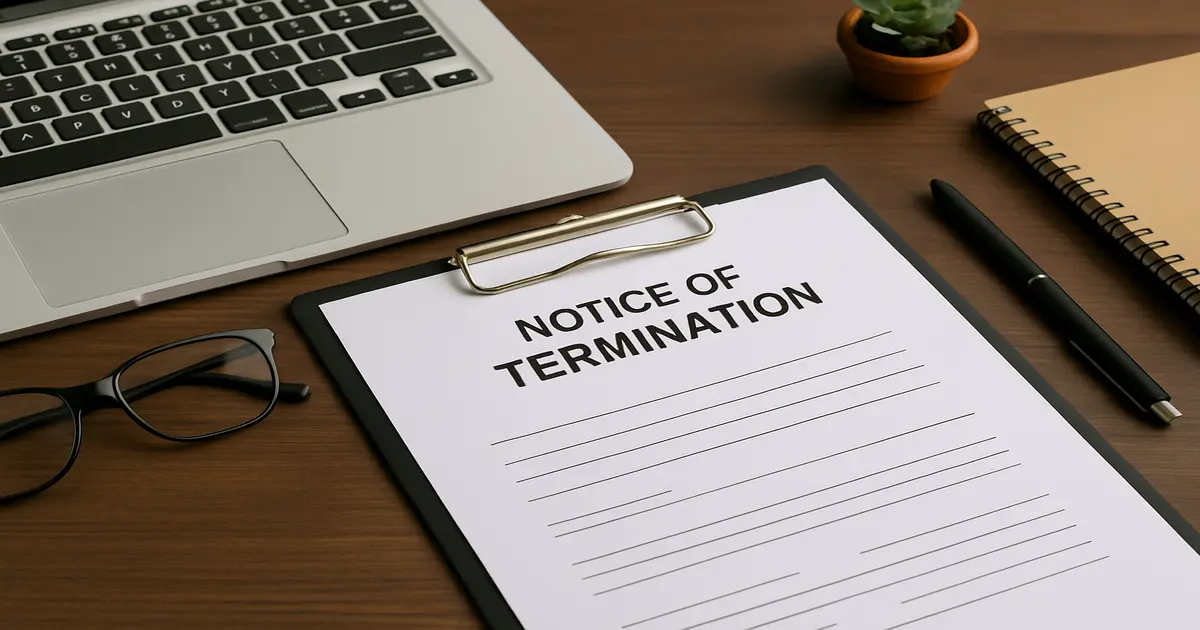 Form RHW17: Notice of Termination – Periodic Standard Contract with Two Months Minimum Notice Period