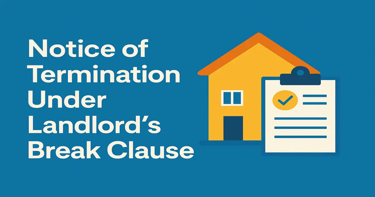 Notice of Termination Under Landlord’s Break Clause – Fixed Term Standard Contract with a Two-Month Minimum Notice Period